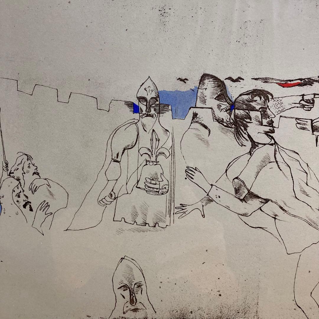 【真作】山本容子「ハムレット」手彩色エッチング 直筆サイン 版画 絵画