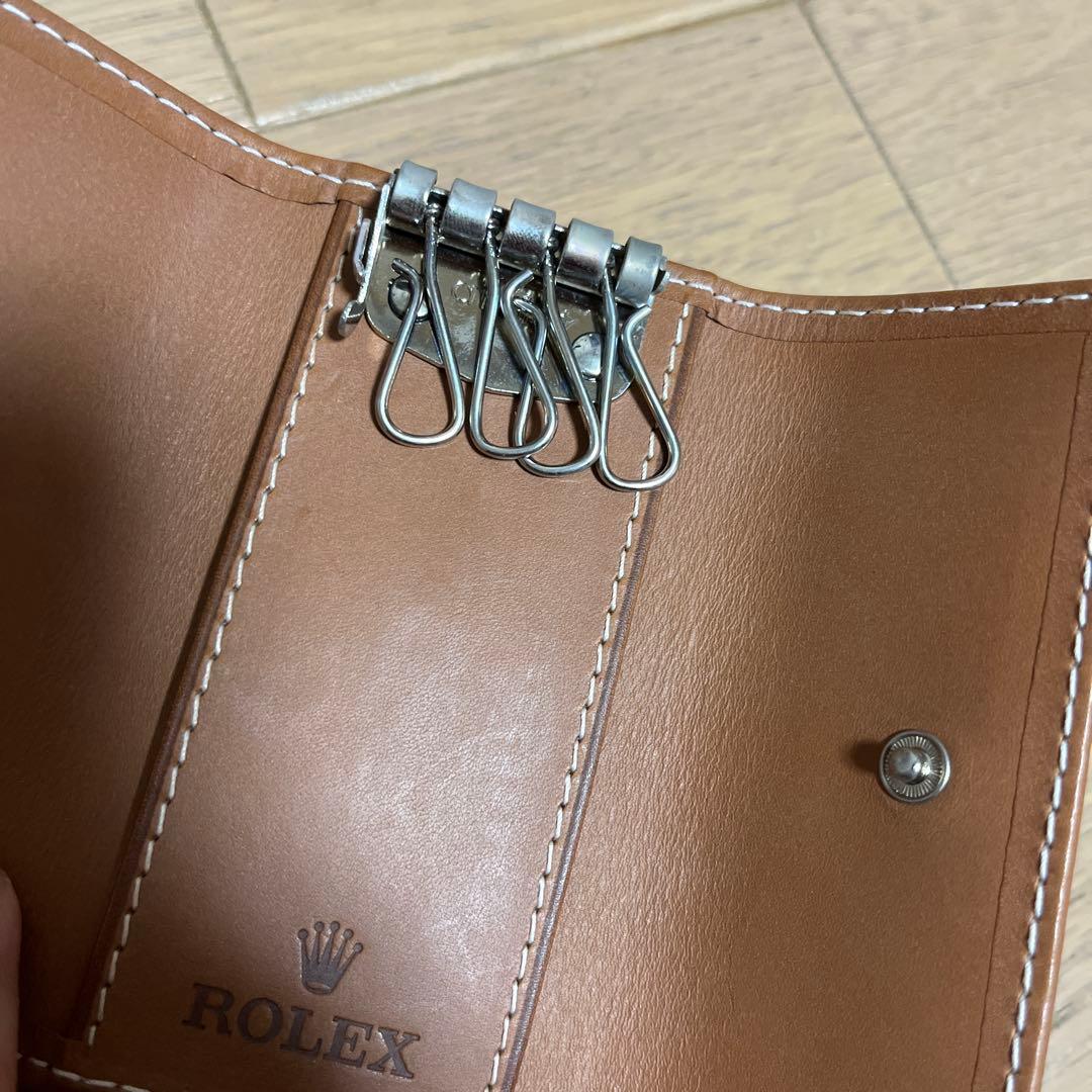 ロレックス キーケース 4連キーケース ブラウン レザーROLEX レディース