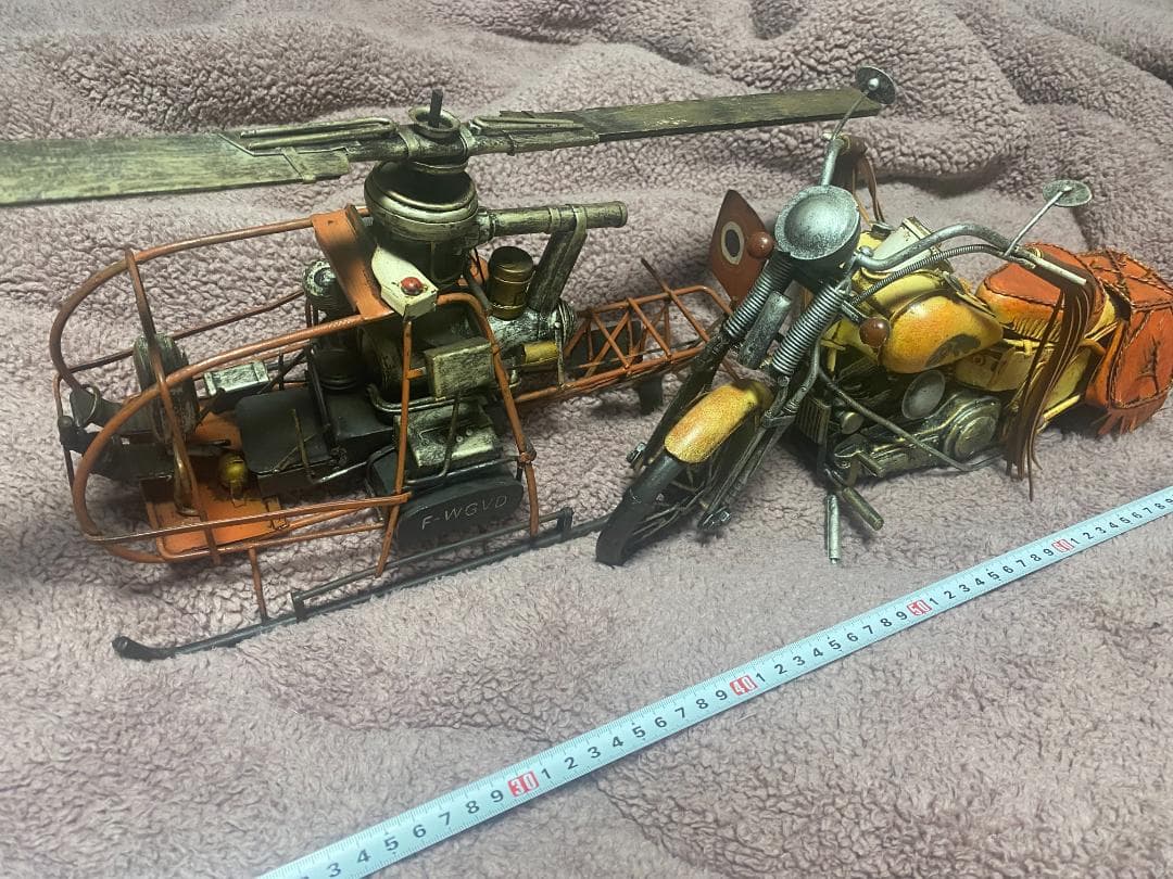 ブリキ　インディアンバイク　F-WGVD イタリアヘリ　アンティーク　2点セット