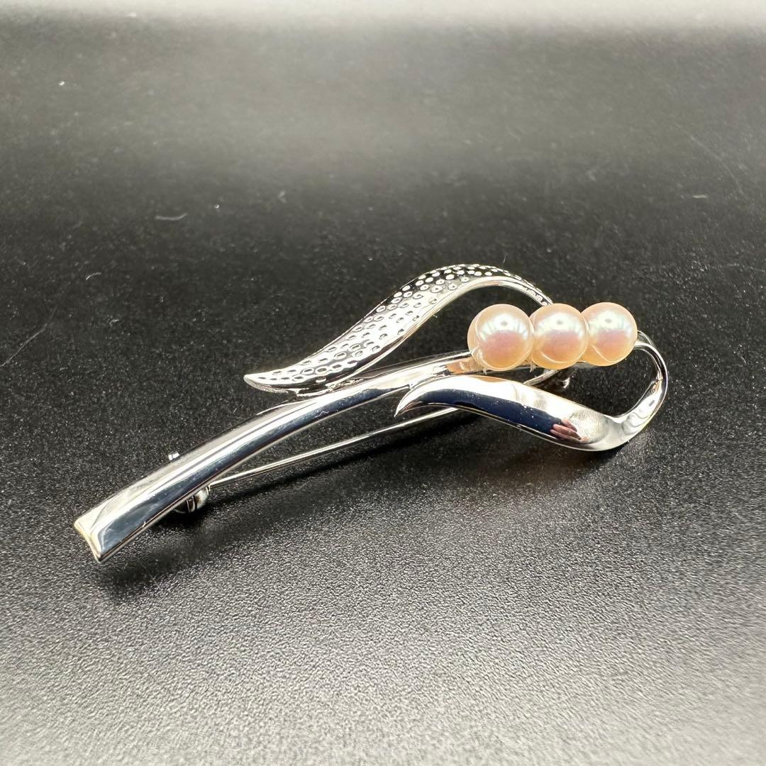 極美品✨　MIKIMOTO ミキモト　パール　ブローチ　ロゴ　刻印　1561