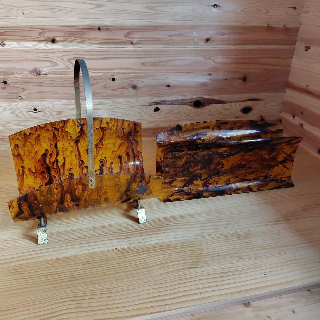 アンティーク　べっ甲　マガジンラック