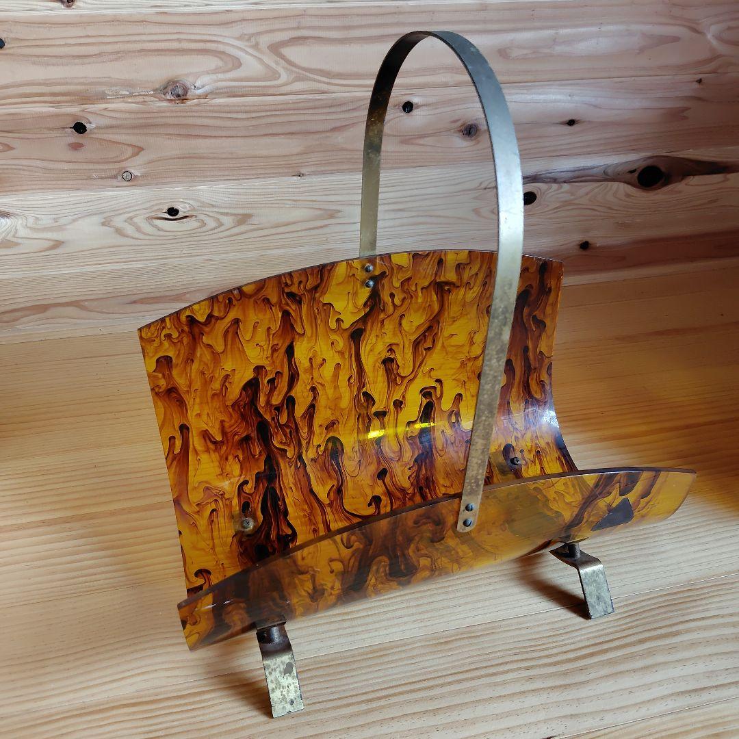 アンティーク　べっ甲　マガジンラック