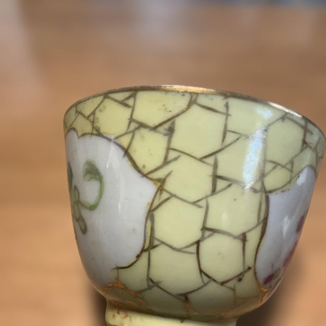 花柄模様茶碗、中国民国時代