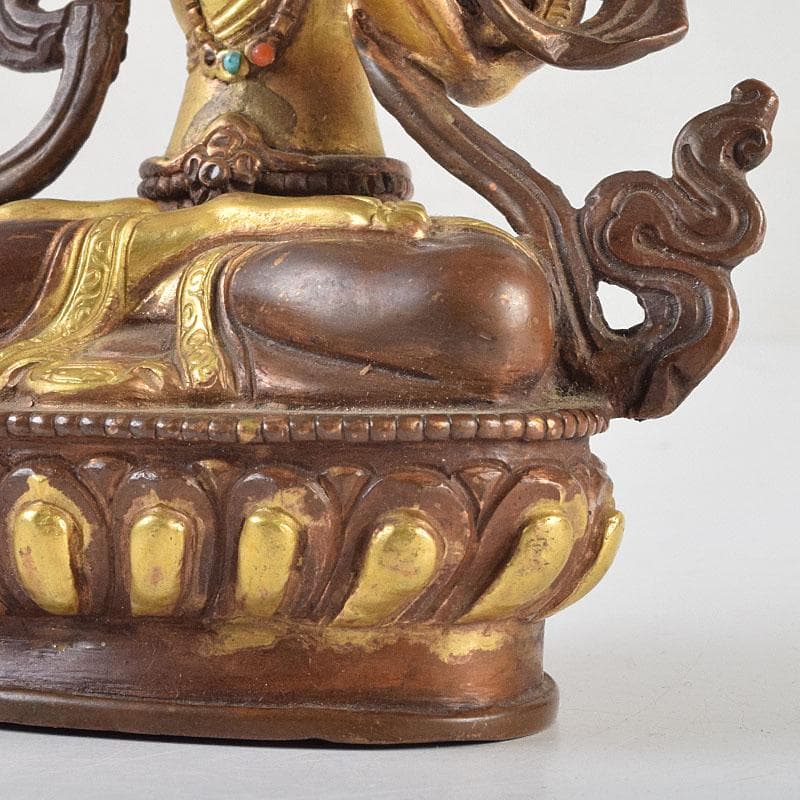 仏教美術　古銅鍍金　チベット仏　仏像　置物　M　R9182