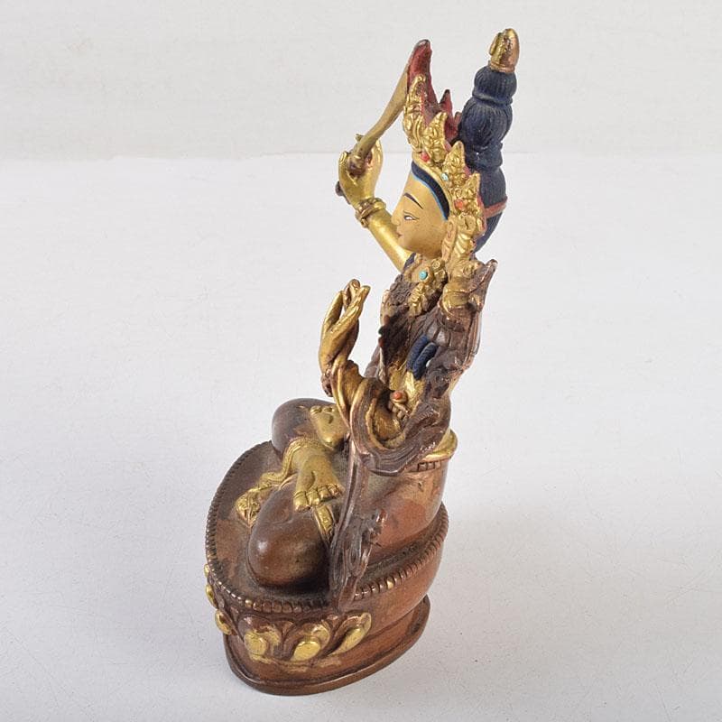 仏教美術　古銅鍍金　チベット仏　仏像　置物　M　R9182