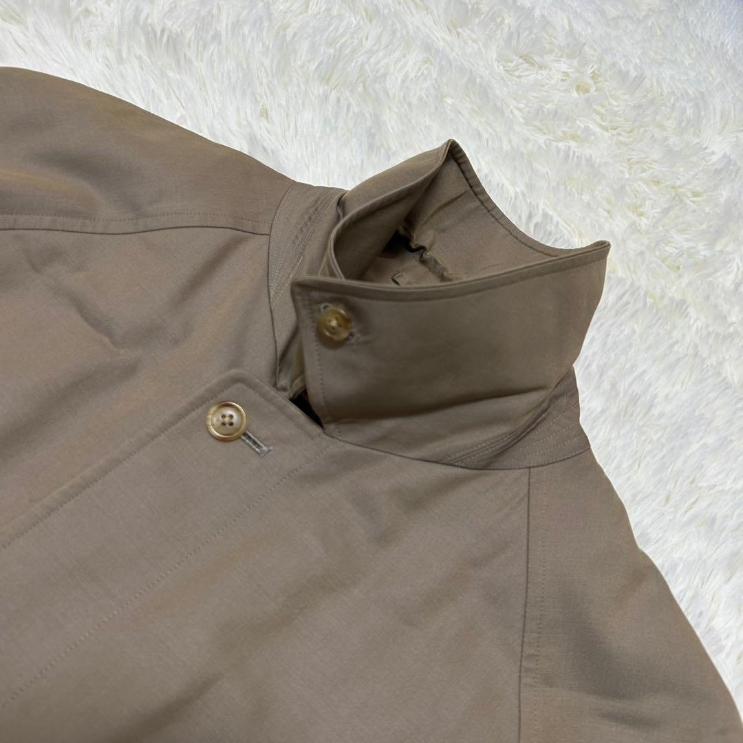 【極美品/L】バーバリーズ ステンカラーコート ウールライナー カシミヤ 玉虫色