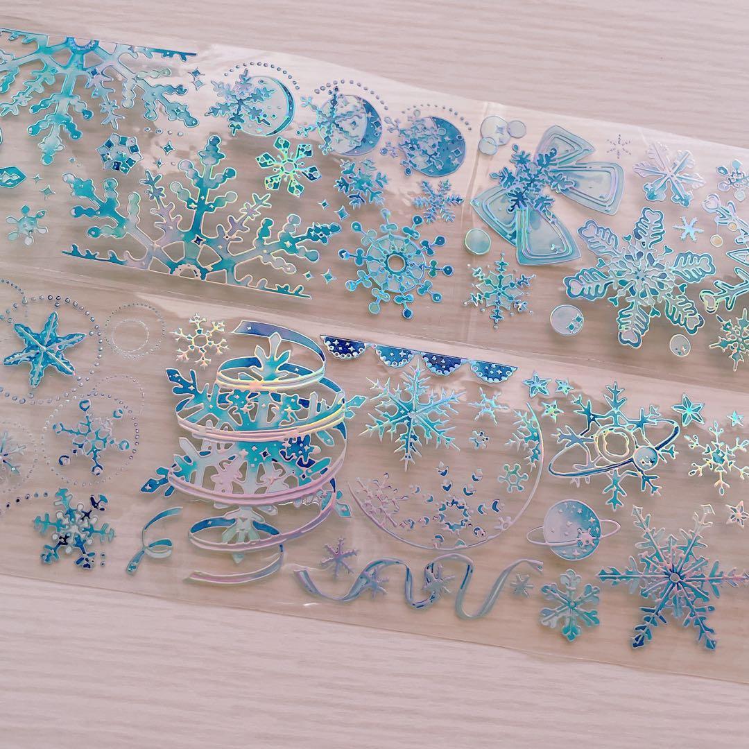 【No.0025】海外マステ　切り売り　镭射银　凛冬霜花