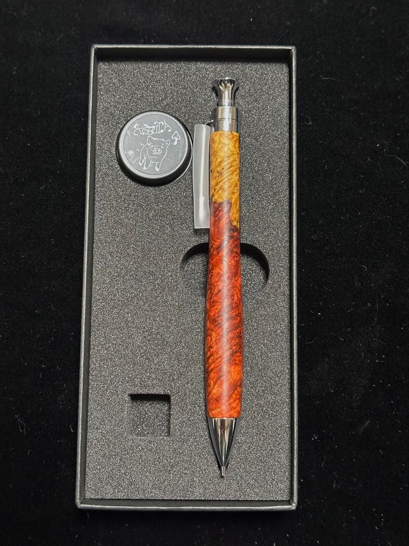 ②こぶた工房 シャープペンシル 極上花梨紅白 0.5mm