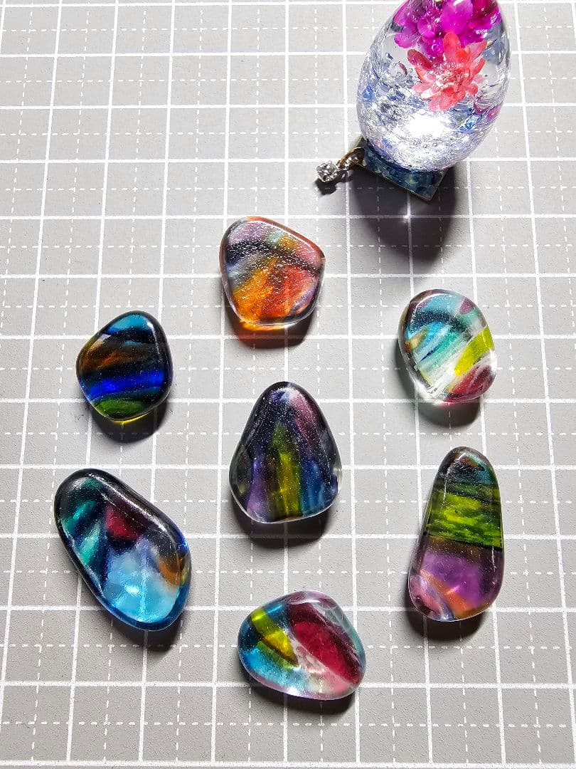 ⑦❣️蘭❣️★Ｎｏ1319 琉球ガラスナギット★超〜レア綺麗模様★7個