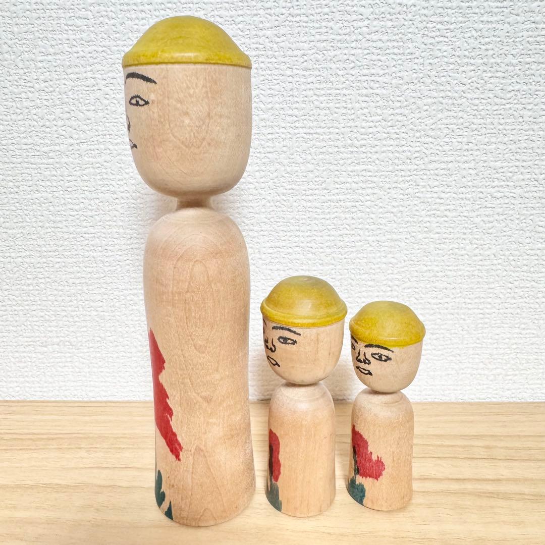 今 晃 こけし 3本セット 帽子 伝統こけし