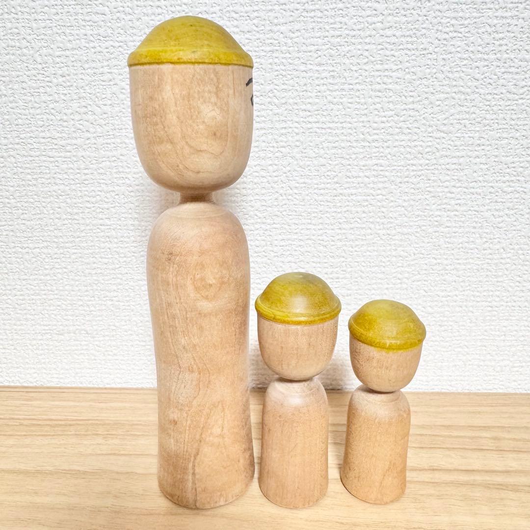 今 晃 こけし 3本セット 帽子 伝統こけし