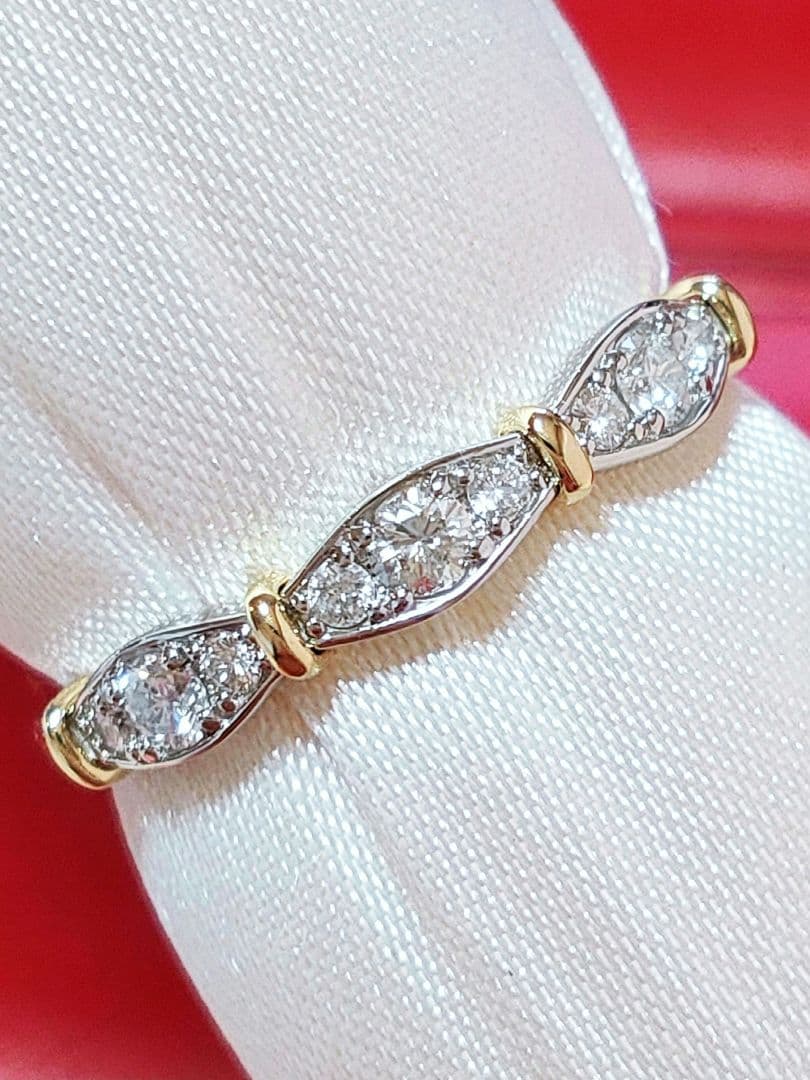 新入荷 未使用品 k18 pt950 ダイヤモンド 0.20ct リング