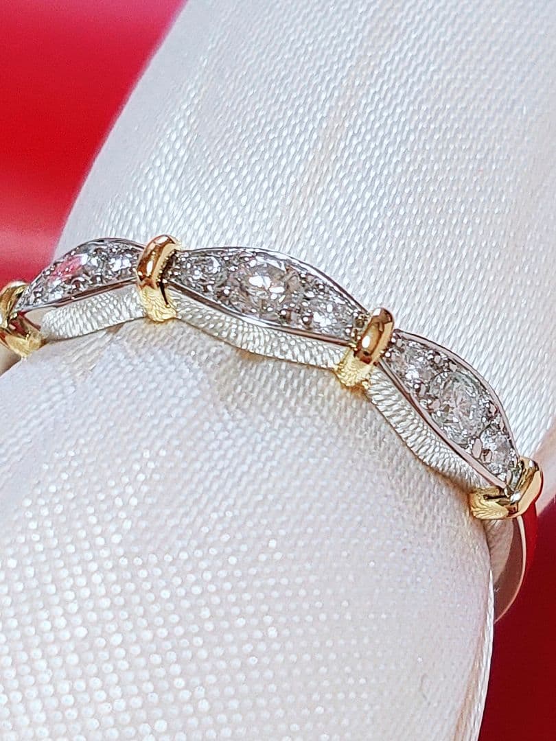 新入荷 未使用品 k18 pt950 ダイヤモンド 0.20ct リング