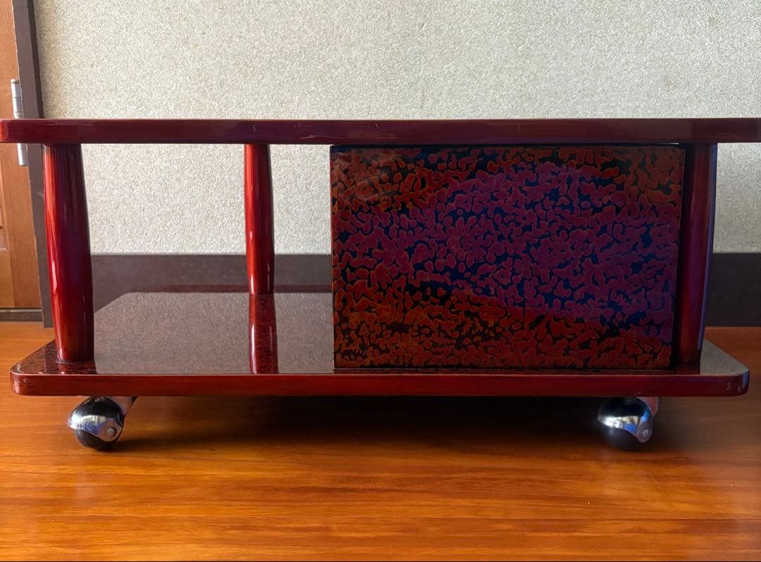 高級&希少！ 昭和レトロ お座敷ワゴン ポットカート 木製座卓 2引き出し付き