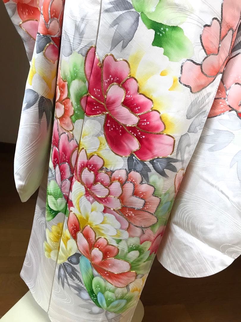 振袖セット　アイボリー　白系　牡丹❤️金駒刺繍　成人式振袖