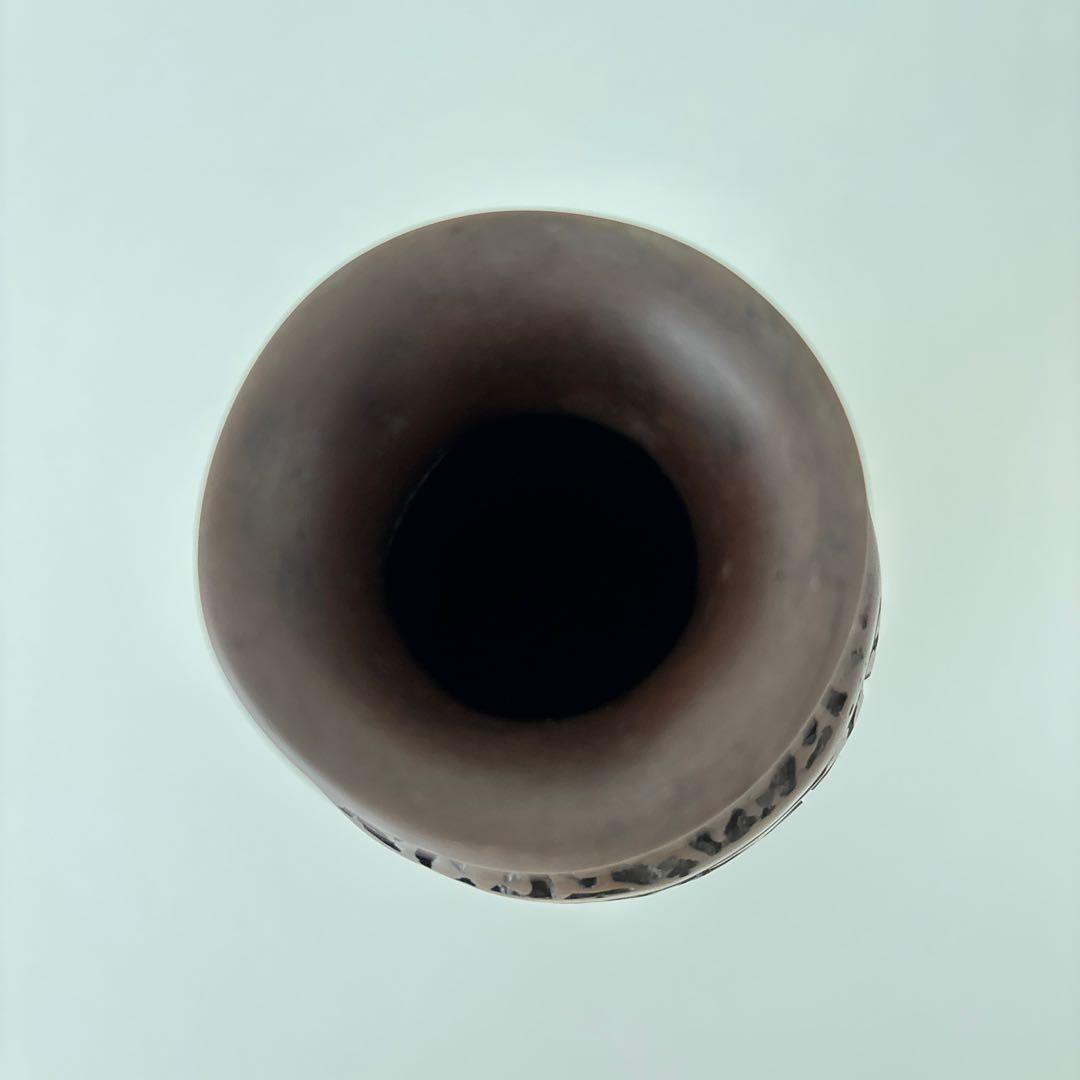 龍　花瓶　黒色花瓶　ドラゴン彫刻　一輪挿し　アンティーク　縁起物骨董品