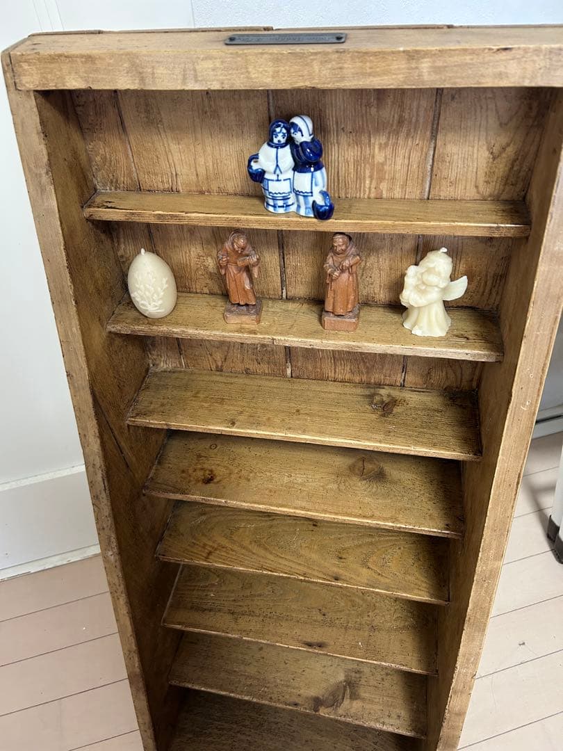イギリスビンテージ　コレクション棚　フィギュア　キュリオケース