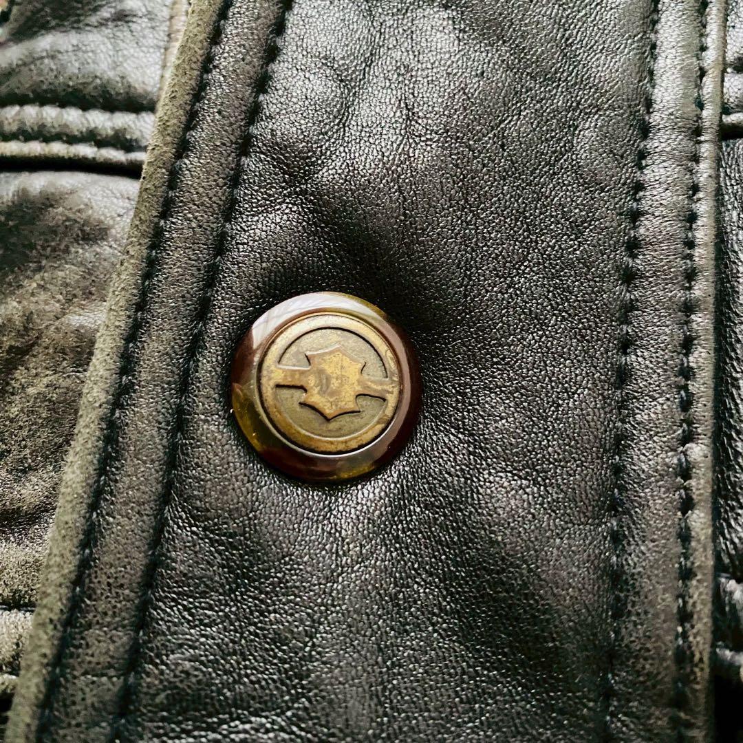 バイカラーボンバージャケット●希少2XLサイズ●90sヴィンテージ リアルレザー