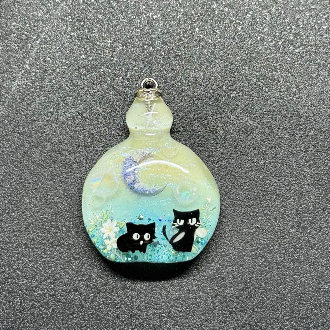 〜fairy様〜天然石　レジンネックレス　【向日葵猫】