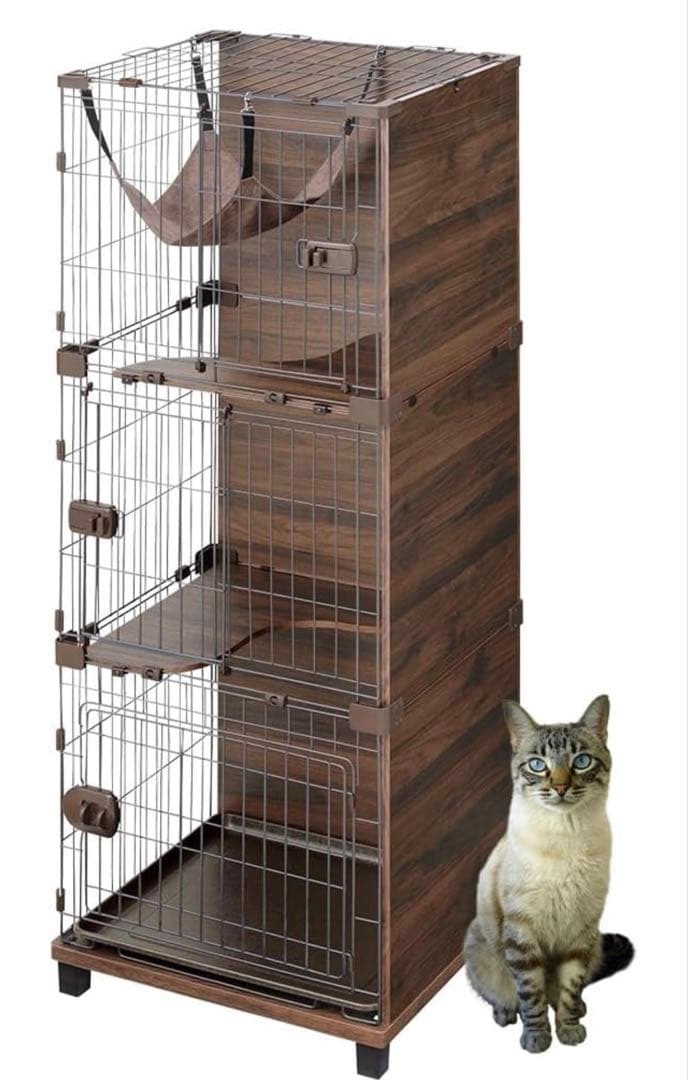 ブ*！様 IRIS 3段キャットケージ 57.5×50.5×161cm アイリス