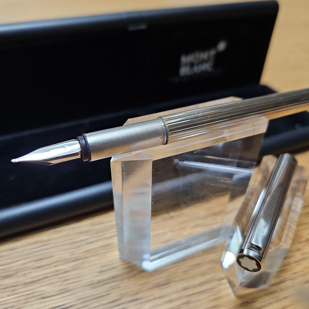 MONTBLANC モンブラン 万年筆 ノブレス プラチナ ストライプカット