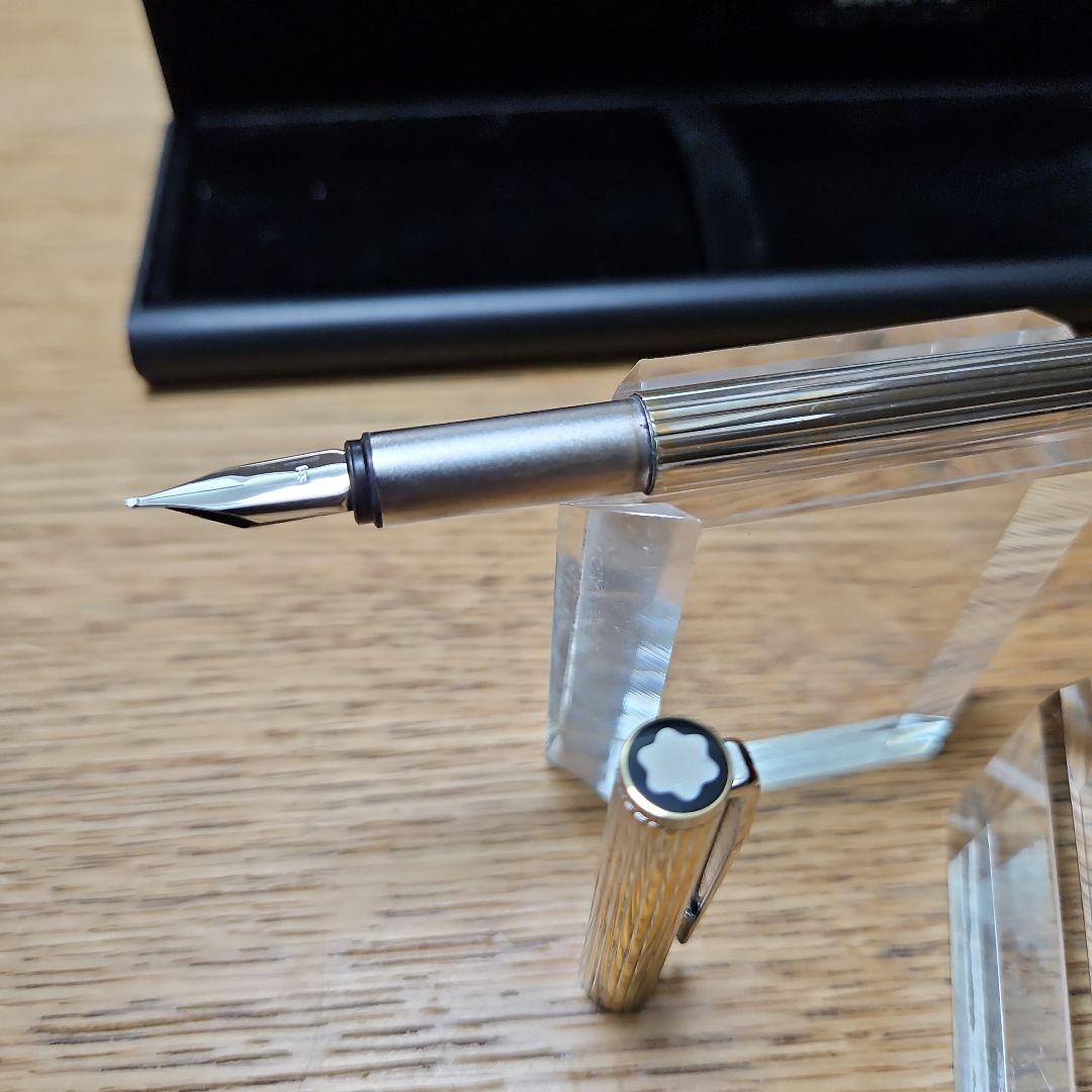 MONTBLANC モンブラン 万年筆 ノブレス プラチナ ストライプカット