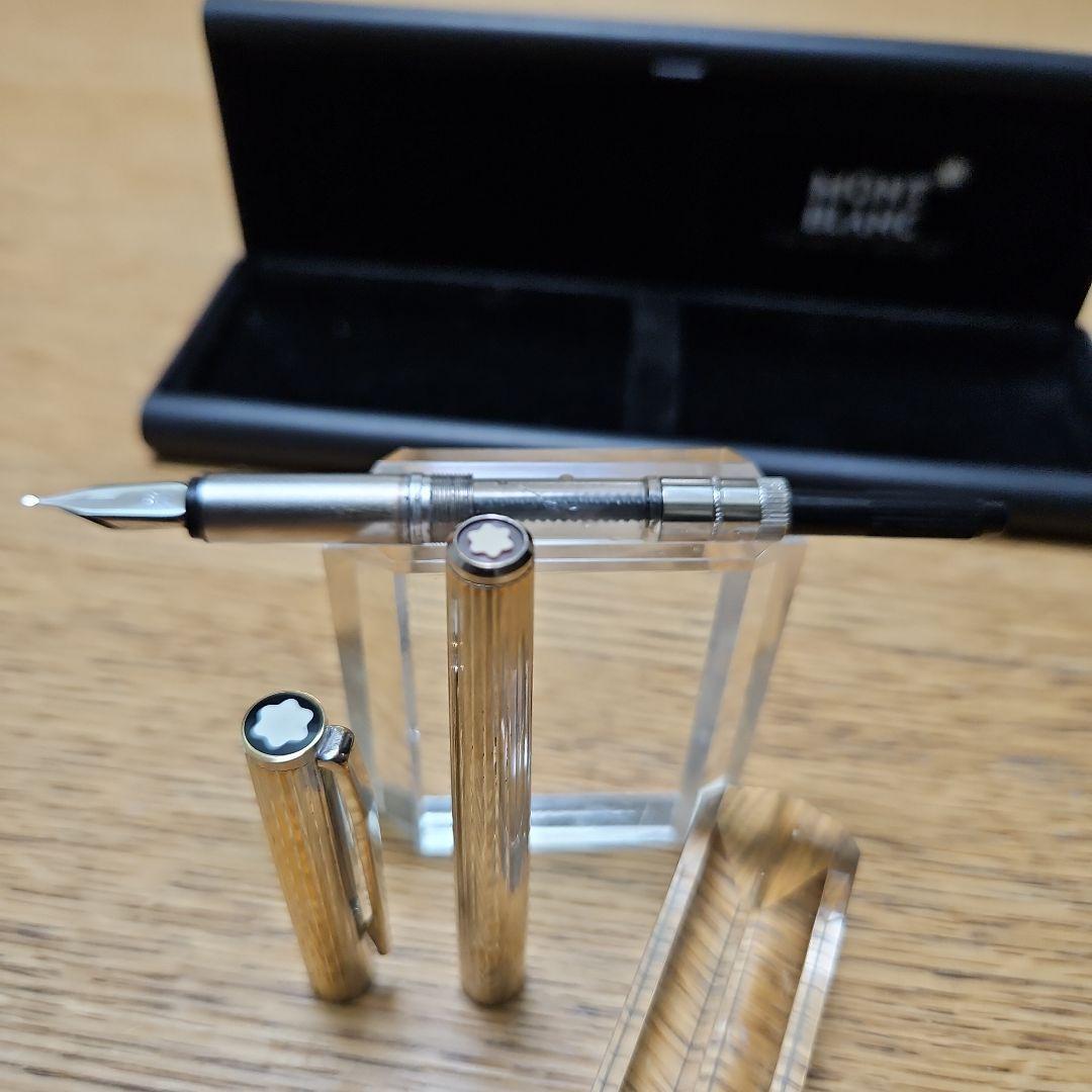 MONTBLANC モンブラン 万年筆 ノブレス プラチナ ストライプカット