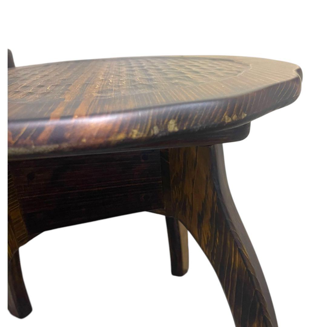 Creema りんりんばち　背付き　高級　手作り　回転　椅子　チェア　木製