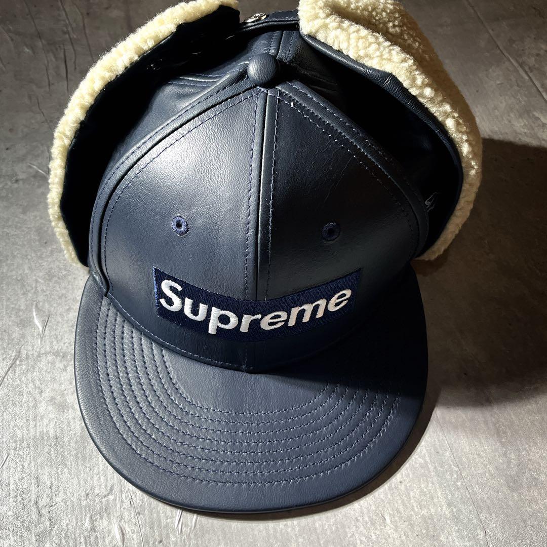 Supreme×NEW ERA Leather Earflap Box Logo