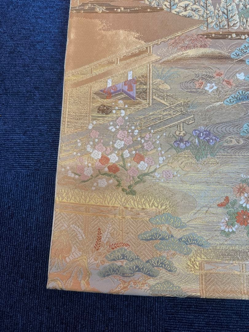 1918袋帯 古代彫金紋  西陣織   金糸　高級上質上品　約440cm未使用