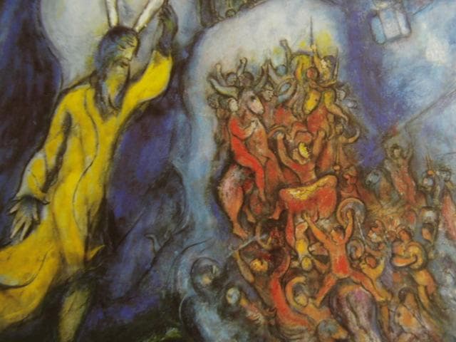 シャガール、『紅海を渡る』、希少な画集より、新品高級額・額装付