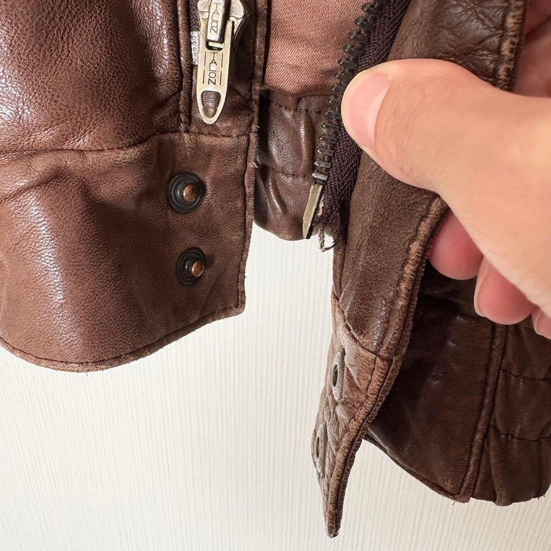 Christian Dior クリスチャンディオール レザージャケット 44 茶