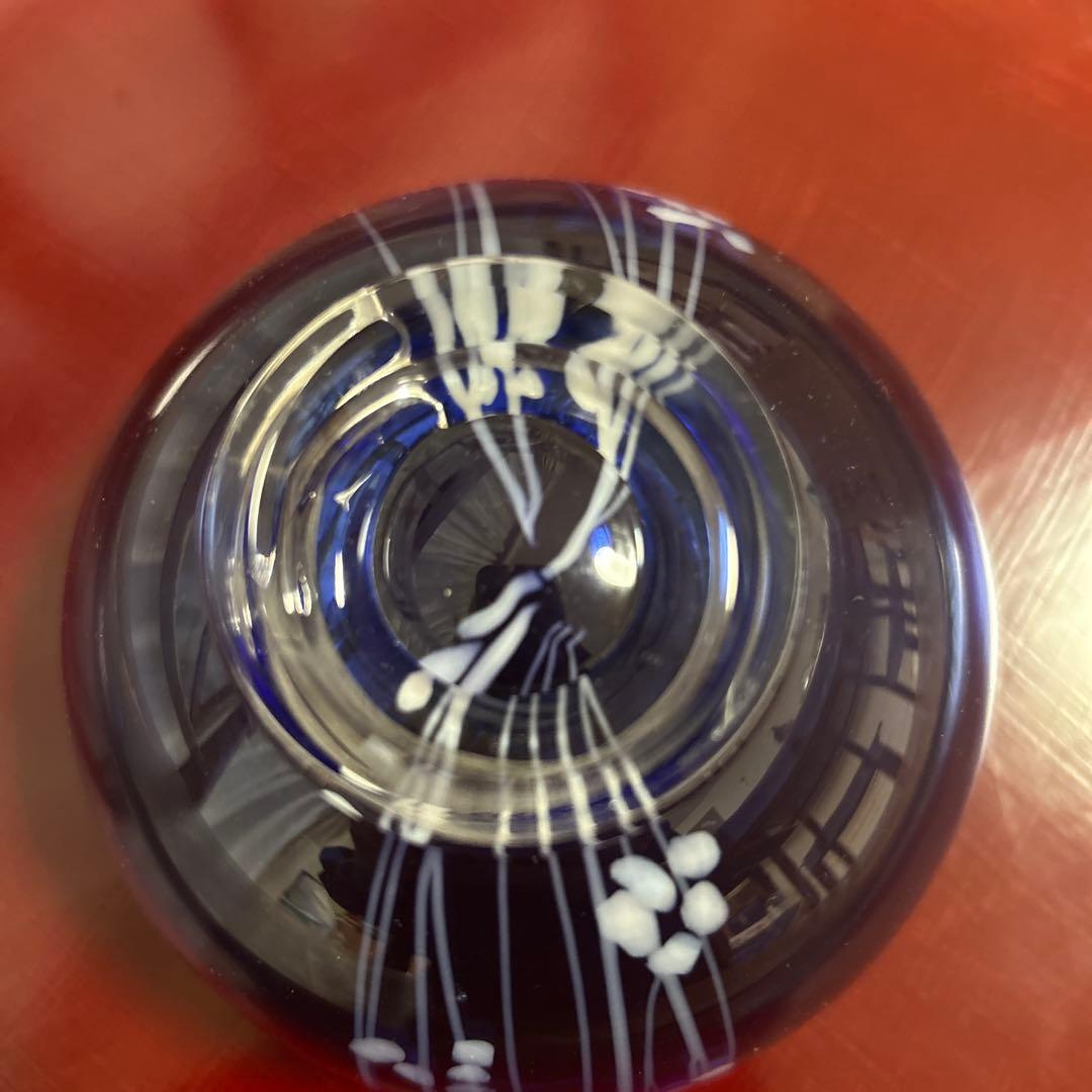 作家　ガラス作家　堀口幸子　瑠璃茶碗　瑠璃草花文玻璃茶碗　茶道