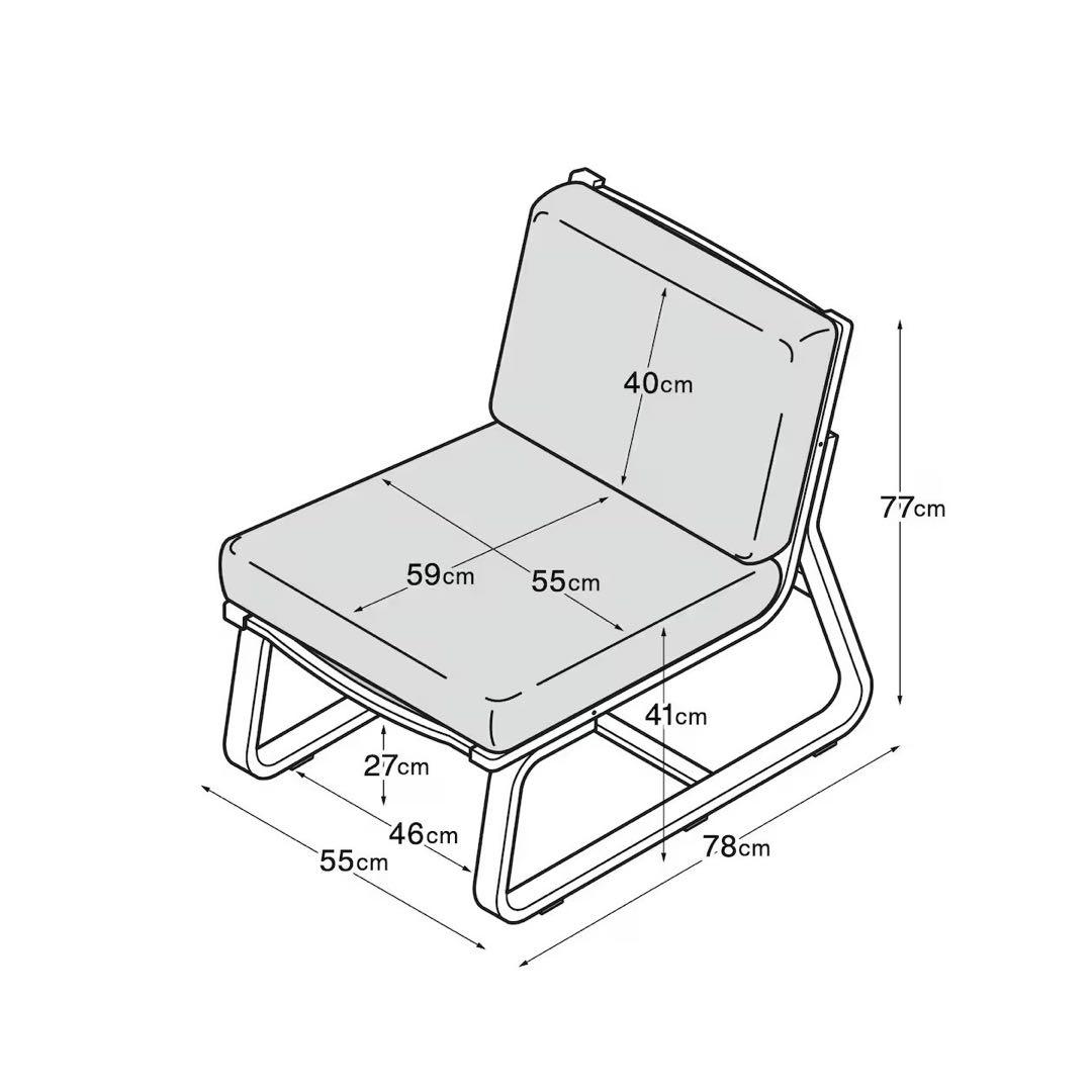 リビングでもダイニングでもつかえるソファチェア・オーク材 x 2
