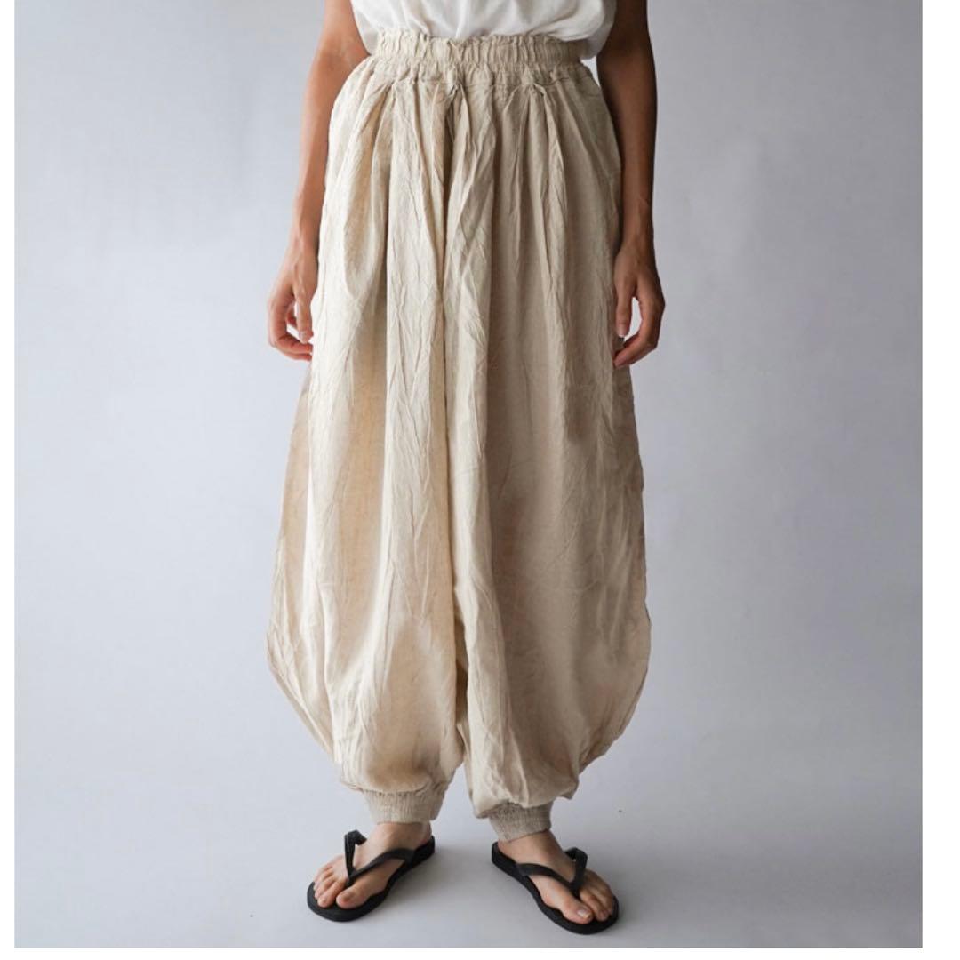 ヂェン先生の日常着 バルーンパンツ 未着用 生成M 綿麻