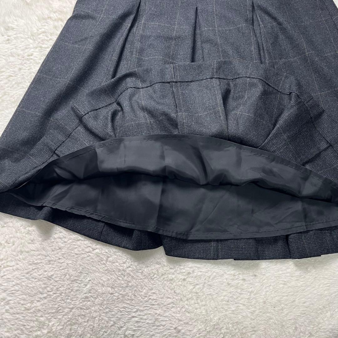 マーガレットハウエル　ウールプリーツスカート　チェック　L