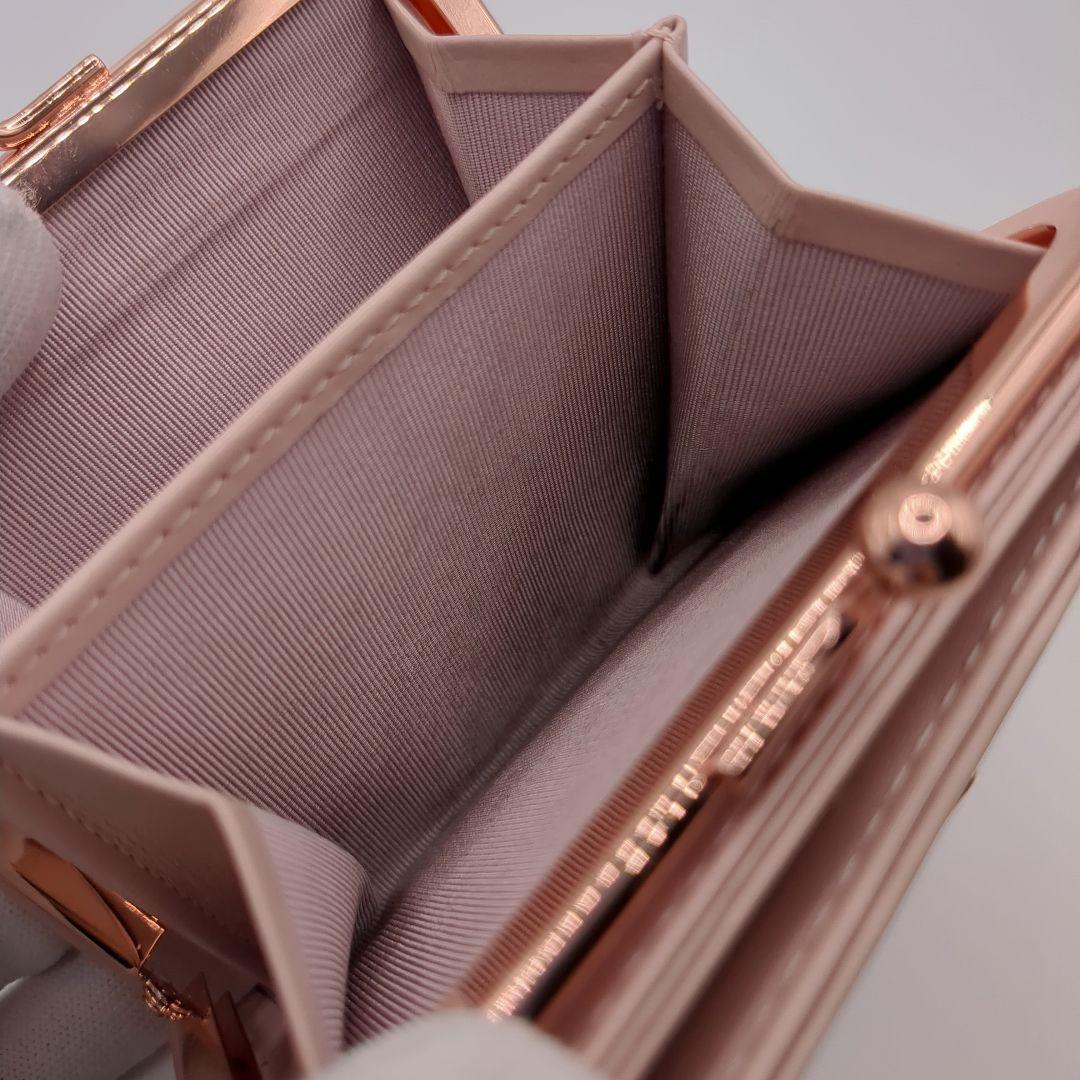 美品✨アニエスベー がま口 二つ折り財布 ピンク