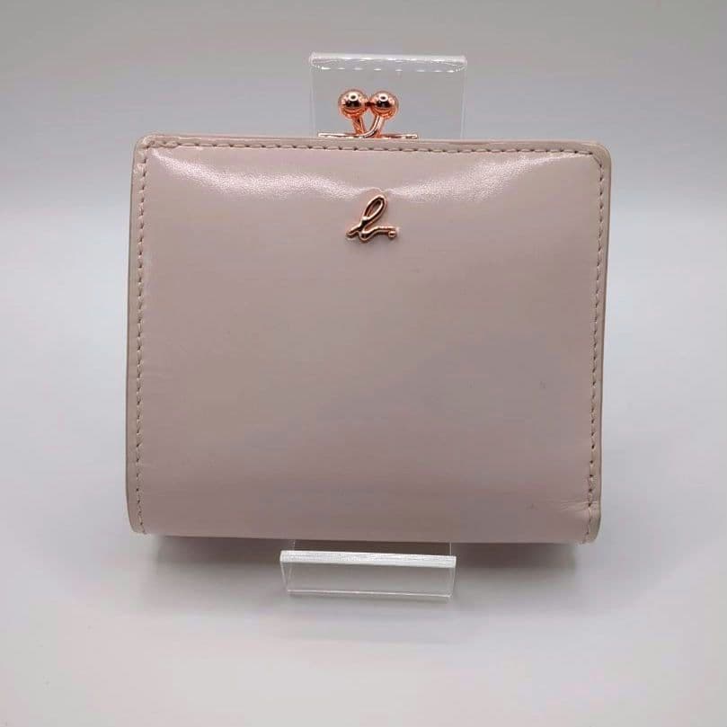 美品✨アニエスベー がま口 二つ折り財布 ピンク