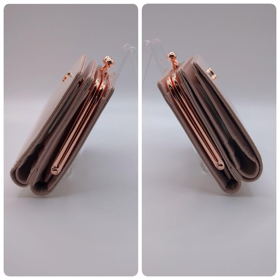 美品✨アニエスベー がま口 二つ折り財布 ピンク