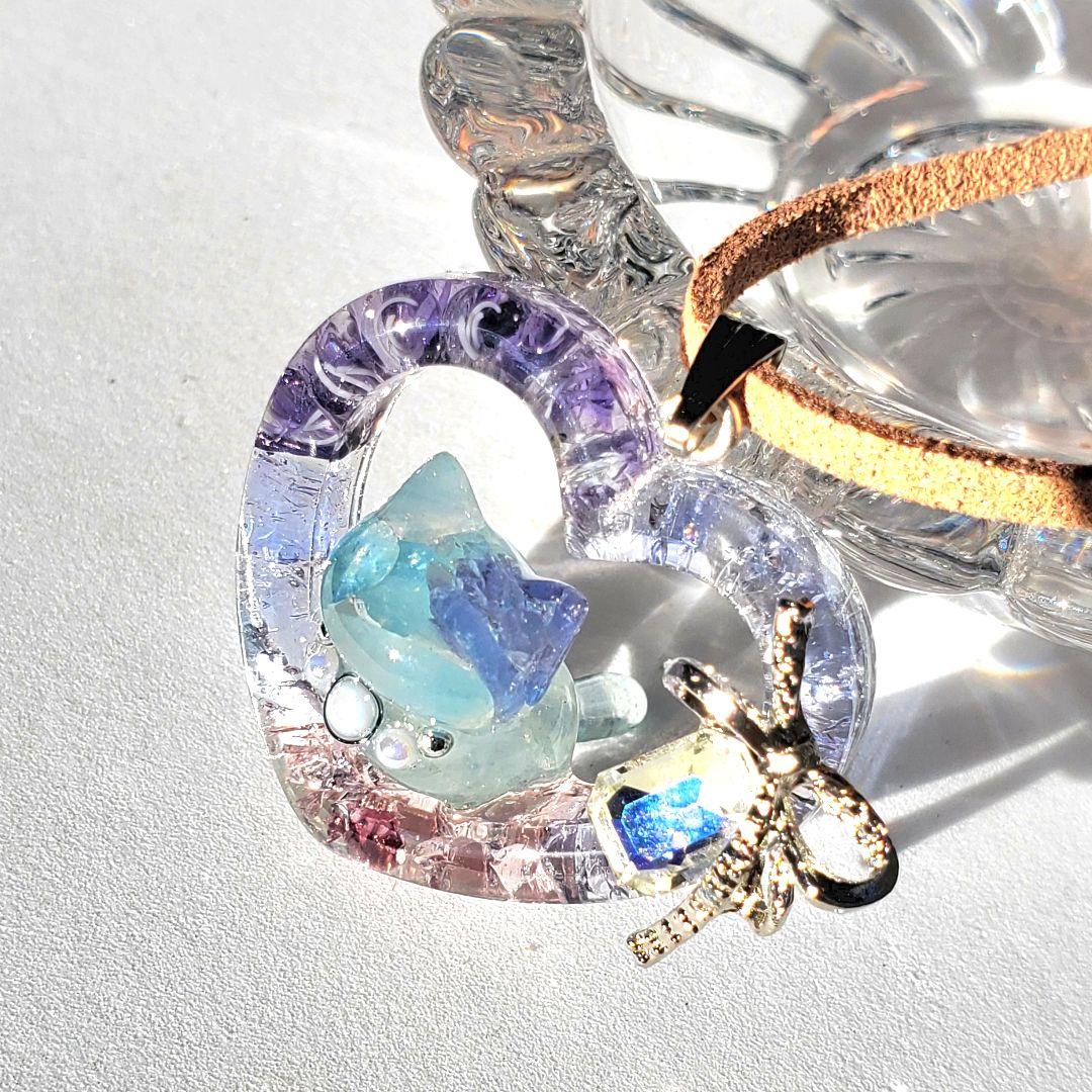 はくとん　　佐竹ガラスの星空ネックレス　レジンネックレス　ハンドメイド