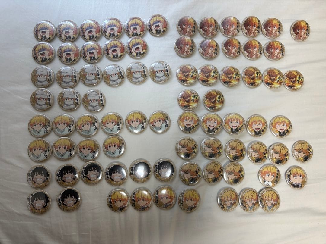 我妻善逸 缶バッジ まとめ売り 80個セット 44mm缶