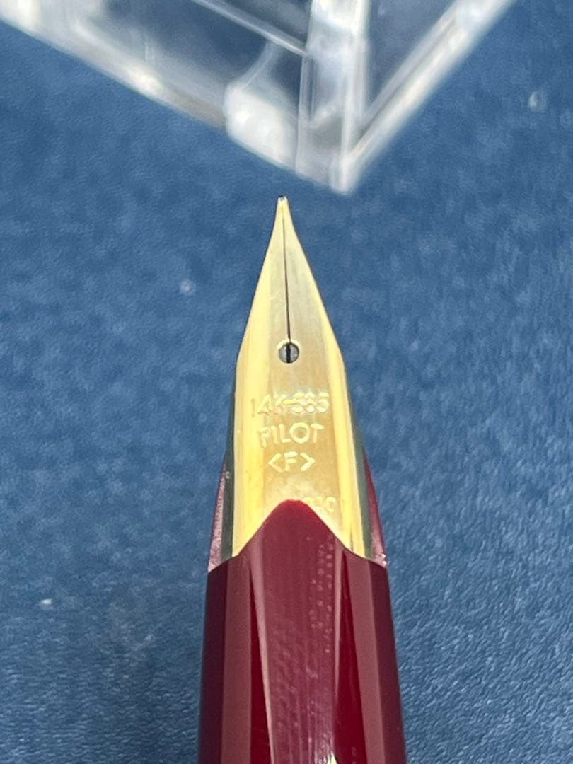 廃盤　新品　14金　パイロット　DP-500 デスクペン 赤　F 細字　14k