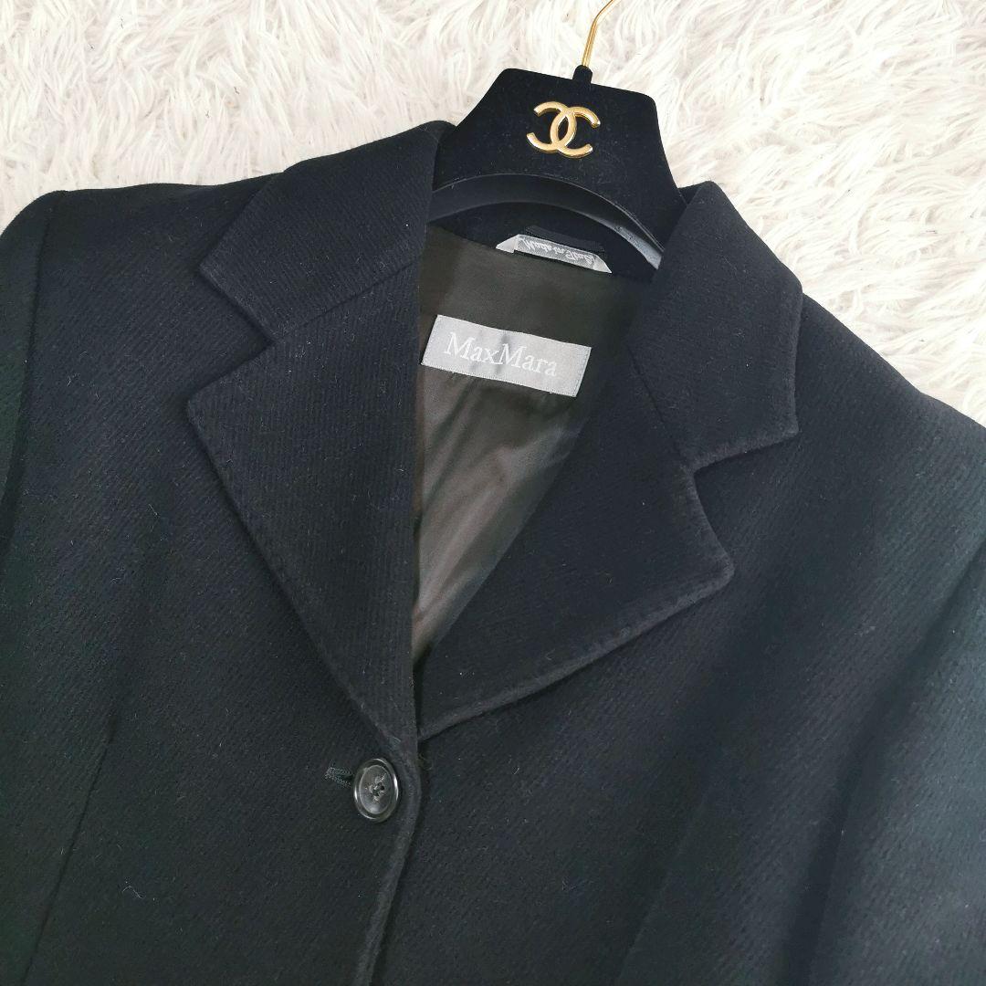 【美品✨】マックスマーラ 銀タグ チェスターコート アンゴラ混 ロング L