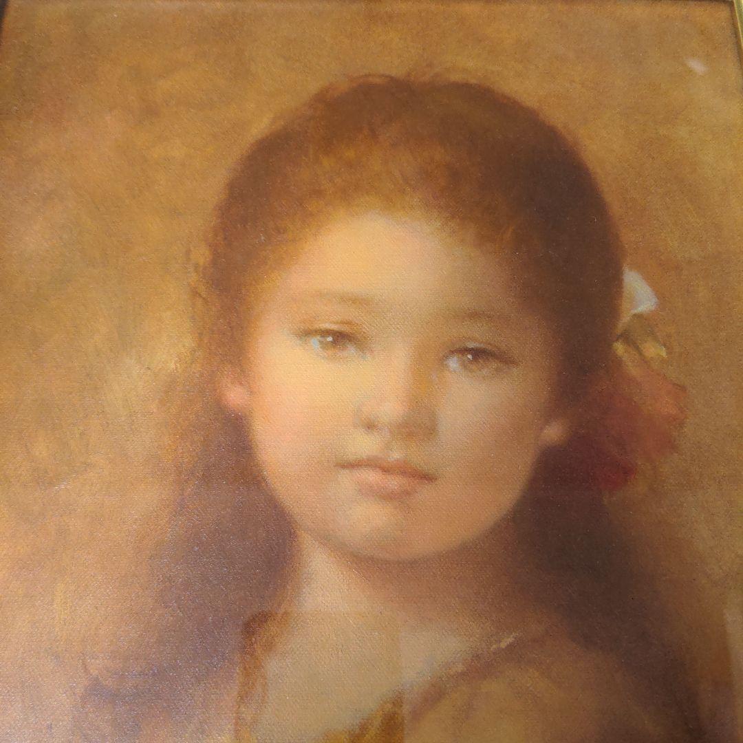 【最終価格】 洋画家　進　徹先生　４号油絵　　ストールの少女