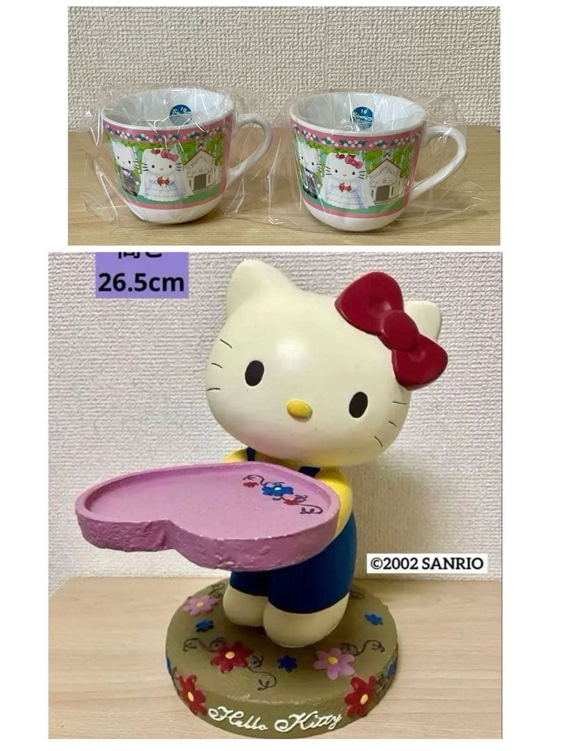 【激レア】 ハートトレイ付きスタンド・キティ＆ダニエルウエディングペアマグカップ