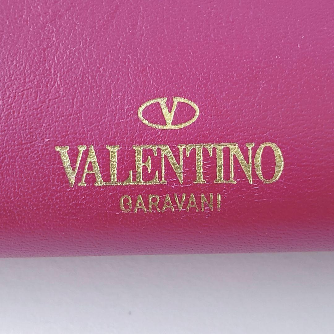 VALENTINO GARAVANI　3つ折り財布　ロックスタッズ　ピンク