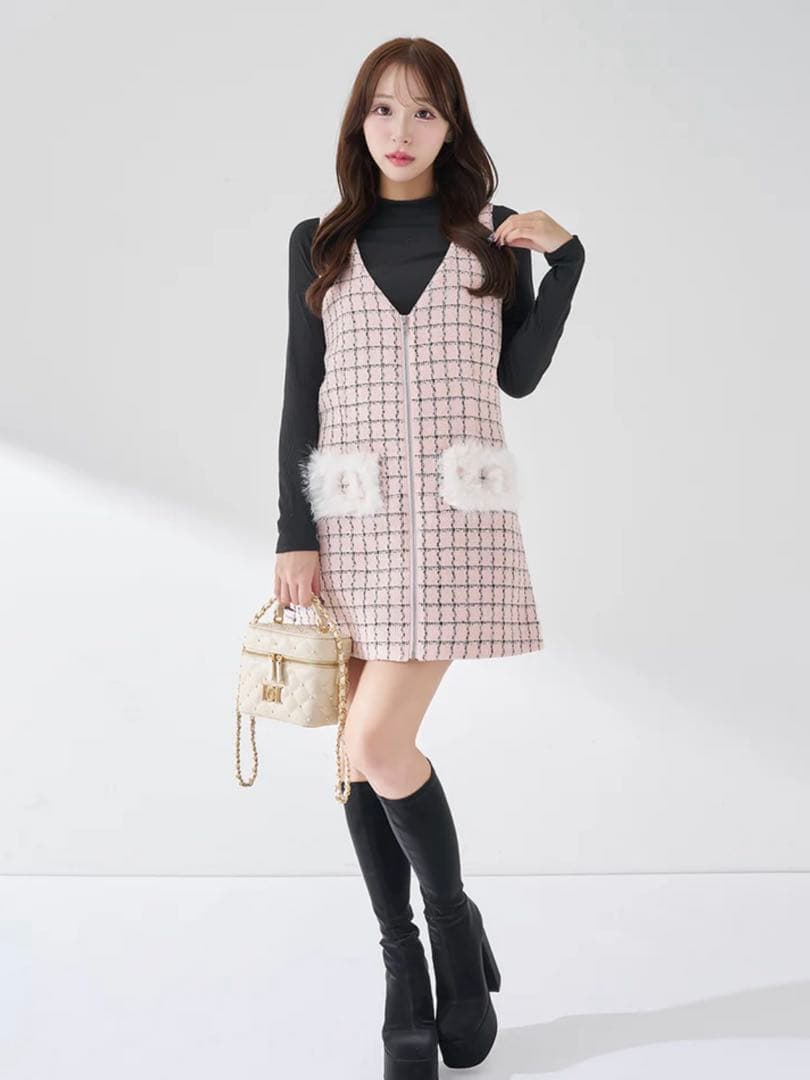 Darich 【ゴールドパーツ】キルティングパールスクエアミニバッグ　IVO