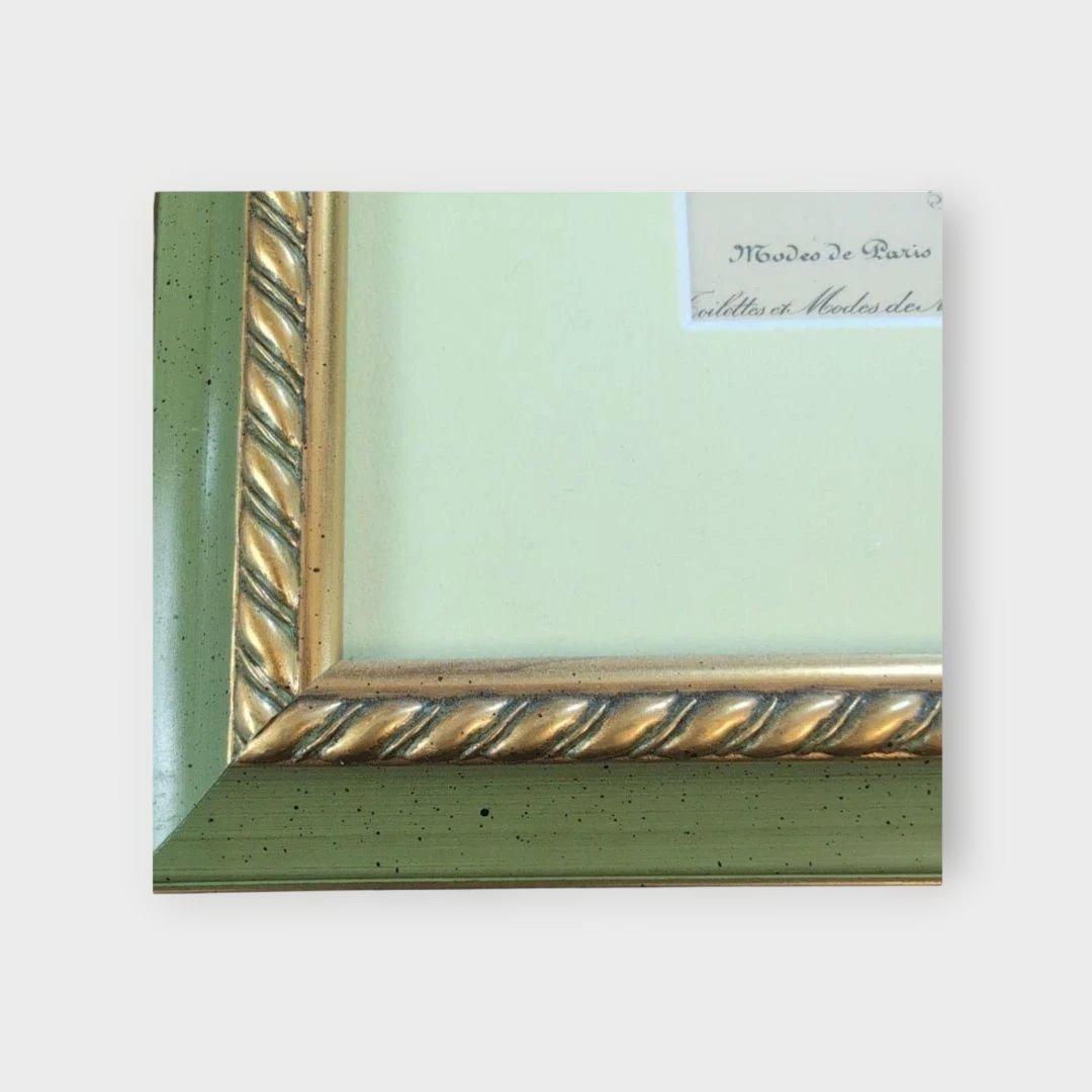 19世紀ファッション版画 トリコロールフレーム付き