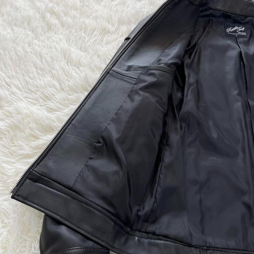 ラトルトラップ　シングルライダースジャケット　羊革　 ソフトレザー　Mサイズ