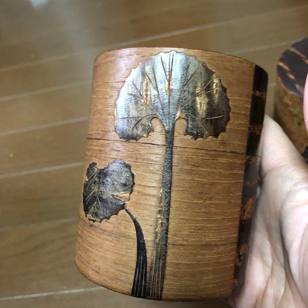 角館桜皮木製円筒形工芸品 3個セット